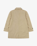 Back flat view of Uskees beige car coat for men.