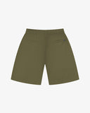 Back view of ivy green 5024 men's ripstop utility shorts by Uskees. Clear view of the two jetted pockets, elasticated waist and relaxed fit.