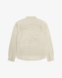 Back view flat shot of an Uskees beige long sleeved shirt for men. 