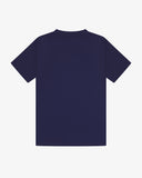 Flat back view shot of Uskees dark blue t-shirt for men on a white background