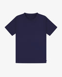 Flat front shot of Uskees dark blue t-shirt for men on a white background