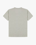 Back view of grey marl organic cotton Uskees short-sleeved T-shirt.