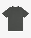 Back view of a dark green Uskees men's short-sleeve t-shirt presented on a white background.