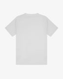 Back view of white organic cotton Uskees short-sleeved men's T-shirt.