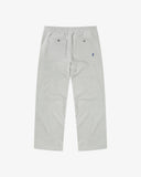 Back view flat shot of Uskees gray marl sweatpants for men showing the 2 back pockets and logo tab.